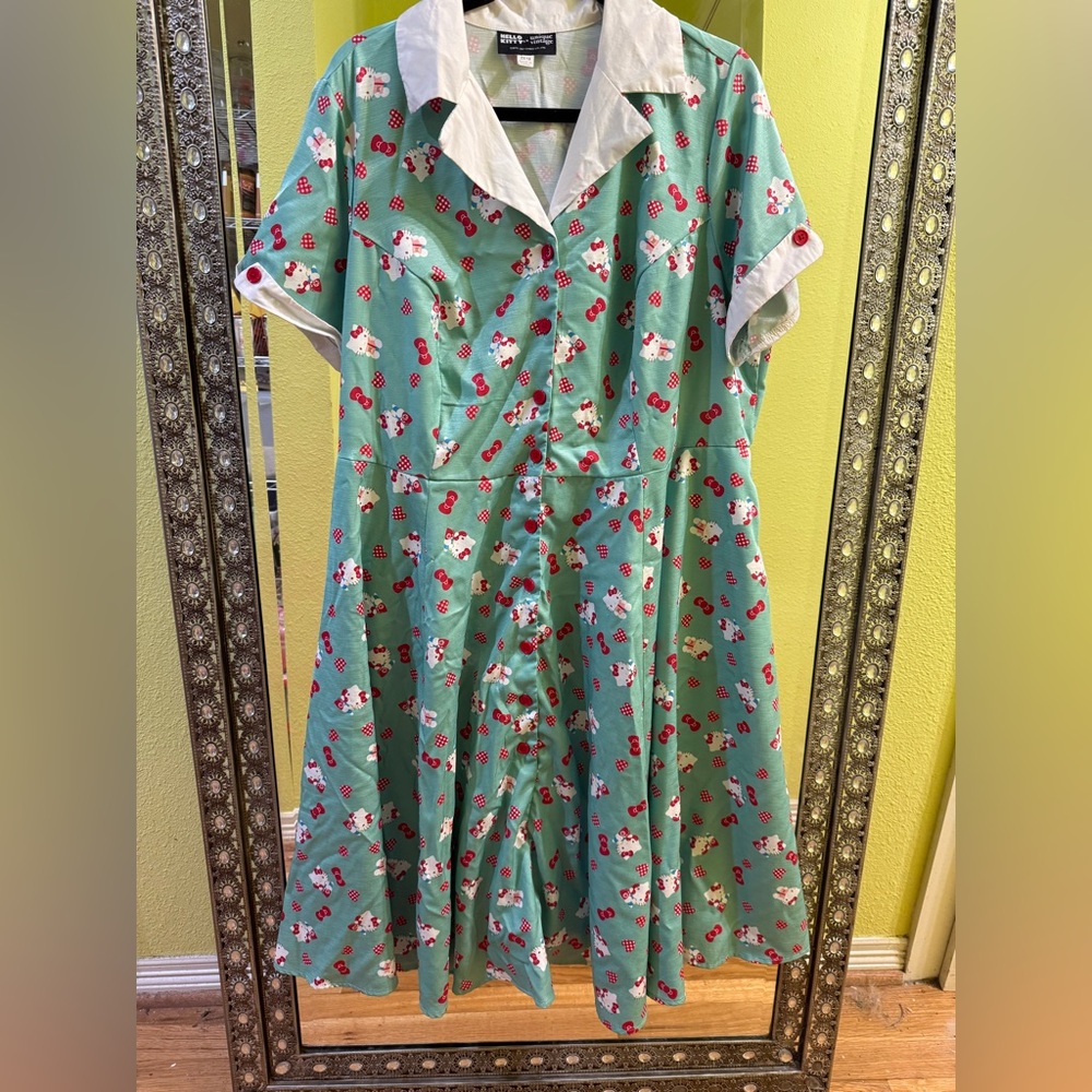 🌻 Hello Kitty Vintage Swing Midi Dress